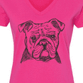 thumbnail image 4 of Inktastic English Bulldog Sketch Portrait Women's V-Neck T-Shirt, 4 of 5