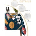 thumbnail image 2 of Sports Theme Table Cloth, Cartoon Soccer Baseball Basketball Star Blue Waterproof Tablecloth for Square Tables, Reusable Washable Fabric Table Cover for Restaurant Kitchen Dining Tables 60"x60", 2 of 6