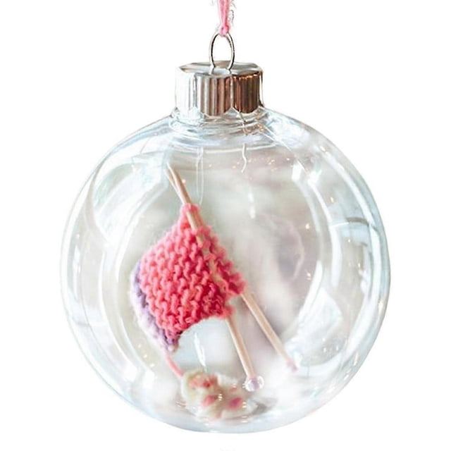 Knitting Christmas Ball Ornament - Knitting and Crocheting Decorative Ball Ornament with Hanging Ho