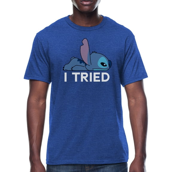 Disney Lilo & Stitch Mens' Stitch I Tried Short Sleeve Graphic T-Shirt (Medium)