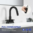 thumbnail image 5 of Bathroom Faucet with Pull Down Sprayer 3 Holes, Matte Black 4 inch 2 Handles Centerset Laundry Bar Basin Pull Out Bathroom Sink Faucet with Pop-Up Drain, 5 of 6