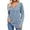 Light Blue, variant on EDFBUYKRS Blouses for Women Dressy Casual Crewneck Womens Tops Pleated Long Sleeve Shirts for Women Blouses M