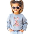 thumbnail image 2 of Floral Easter Bunny Sweatshirt for Women Teens and Girls Spring Watercolor Crewneck Gray Sweatshirt Youth Medium, 2 of 5