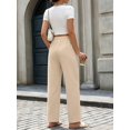 thumbnail image 2 of Cuteduck Women's Versatile Stretchy Waist Slacks for Women, Casual Straight Leg Pants with Slant Pockets S-2XL, 2 of 7