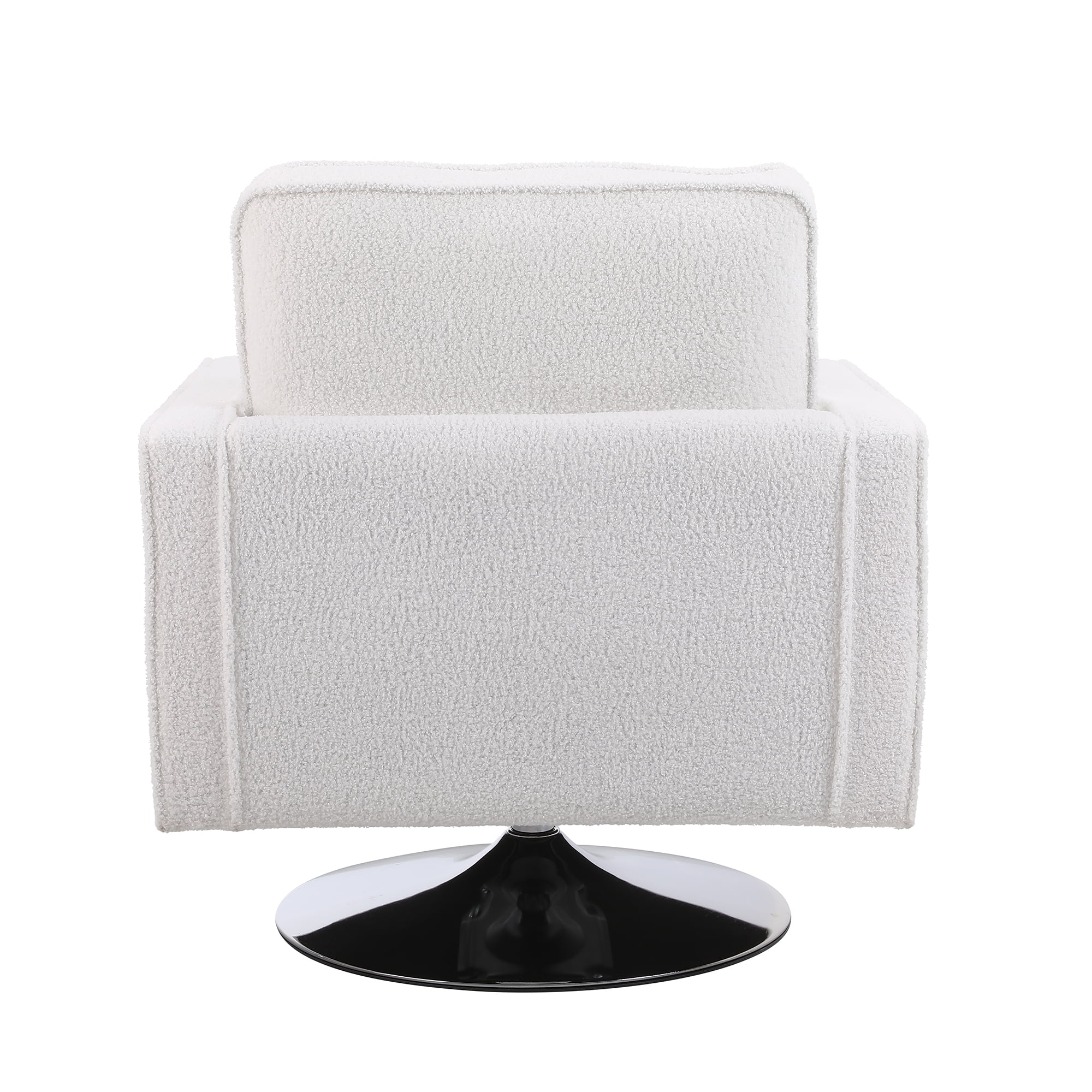 Kadyn Modern Teddy Fabric Swivel Accent Chair with 360 Degree Swiveling for Living Room, White