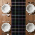 thumbnail image 4 of Table Runner 72 Inches Long for Kitchen Dining, Black Geometric Dresser Scarf Farmhouse, Dining Table Decorations for Wedding/Parties, Vintage Grid Plaid Colorful Lines 14 x 72 In, 4 of 8