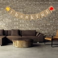 thumbnail image 5 of Jiandong burlap banner Burlap Banner Thanksgiving Thankful Bunting Autumn Harvest Party Hanging Banner Maple Leaves Hanging Garland for Home Banquet(5.12X7.09X0.04Inch), 5 of 10