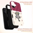 thumbnail image 4 of Funny Crying Grey Cat Phone Case iPhone 17 16 15 14 13 12 11 Pro Plus Mini, Red Stripes & Bows Cute Scratching Kitten Cover, 4 of 6