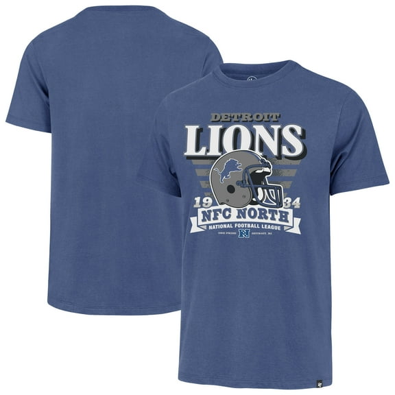 Men's '47 Blue Detroit Lions Stripe Splash Franklin Throwback T-Shirt
