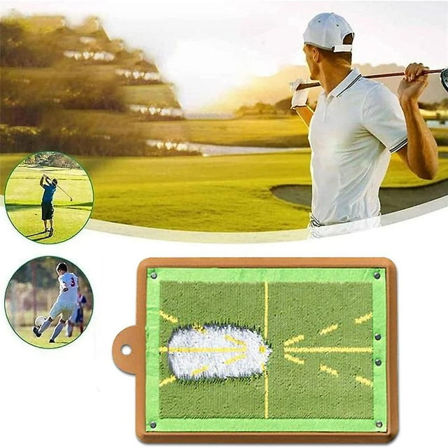 Golf Swing Training Mat exercise hitting aid mat showing swing pad golf impact mat