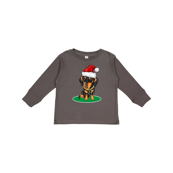 Inktastic Christmas Dachshund Dog Santa Boys or Girls Long Sleeve Toddler T-Shirt