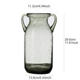 thumbnail image 3 of Gray (large) double-eared bubble glass vase, 3 of 14