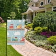 thumbnail image 2 of Yayeee Garden Flag 12"x18" Double Sided Outdoor Yard Lawn Holiday Decorations, Red Trains Pattern, 2 of 6