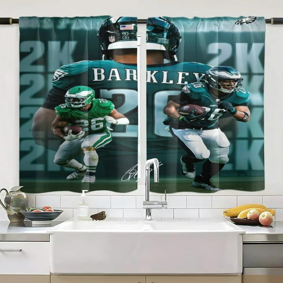 Saquon and Barkley Window Curtain - 2 Panels(28"x40")