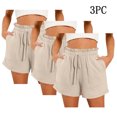 thumbnail image 2 of WCMZJ 3Pack Womens Casual Shorts High Waisted 2025 Fashion Beach Cruise Shorts Cute Comfy Summer Shorts with 2 Pockets, 2 of 4