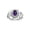 Amethyst, variant on Rings for Women 14K White Gold Ring with Oval 7X5MM Gemstone & Sparkling Diamonds February Amethyst Jewelry Size 6