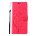 thumbnail image 2 of Cute Butterfly Phone Case for Samsung Galaxy S24 Ultra (2024) - Lightweight Faux Leather/TPU Folio Wallet Case with View Stand / Card Slots Features, Protective Portable Cover Shell, Red, 2 of 7
