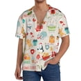 thumbnail image 3 of KLL Christmas and New Year Print Men's Shirt Short Sleeve Button Down Summer Cuba Beach Shirts- Small, 3 of 7