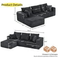 thumbnail image 2 of 103.5" L-Shaped Corner Sectional Sofa – Large Modular Family Couch, Modern Corduroy 4-Seater Sofa with Deep Seat, Cozy Living Room Chaise, No Assembly, Left Facing Chaise Sofa, Dark Gray, 2 of 7