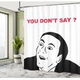 thumbnail image 5 of Ambesonne Humor Shower Curtain, Meme Smile Modern Face, 69"Wx84"L, Black and White, 5 of 5