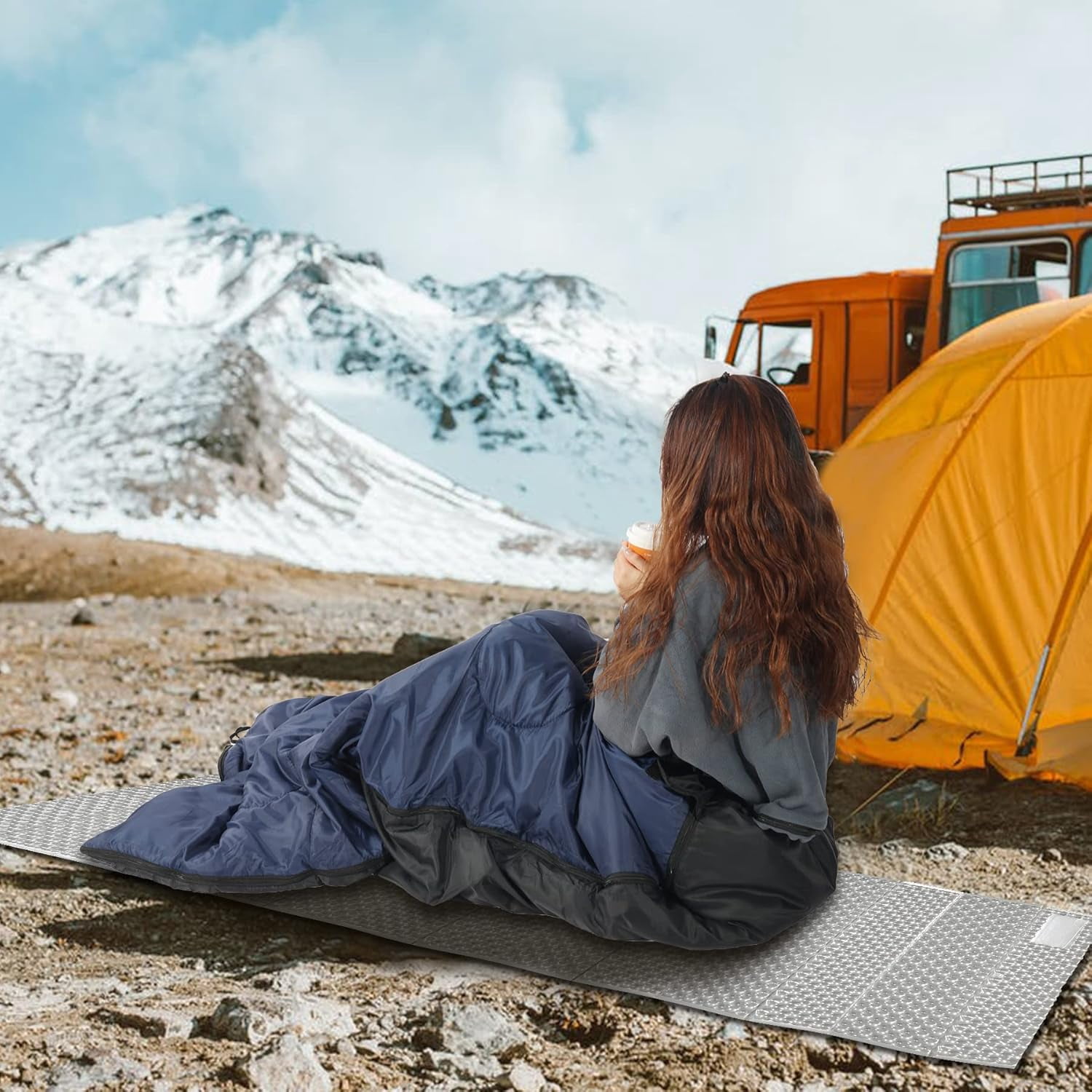 REDCAMP Cotton Flannel Sleeping Bag for Camping Backpacking, Adults Cold Weather Envelope Sleeping Bags with 2lbs Filling