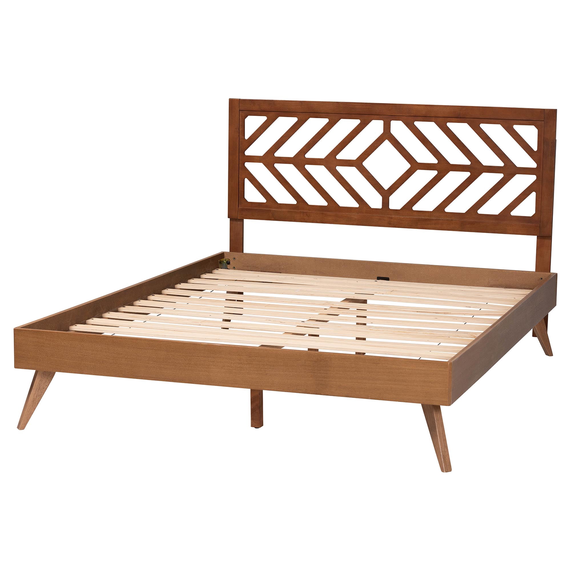 Baxton Studio Chinedu Modern Platform Bed, Queen, Ash Walnut