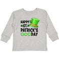 thumbnail image 3 of Inktastic Happy St. Patrick's Day Green Hat and Clovers Boys or Girls Long Sleeve Toddler T-Shirt, 3 of 5