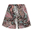 thumbnail image 3 of Sakmal 5" Shorts Womens Green Floral Print Hawaiian Beach Vacation Shorts with Pockets, 3 of 4