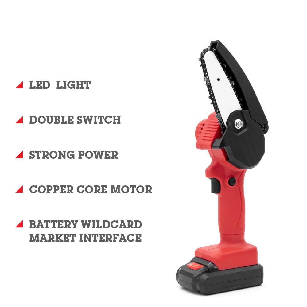 4 Inch Mini Chainsaw, 24V Portable Cordless Electric Chainsaw, 550W  Chainsaw with Rechargeable Battery, Portable Lightweight One-Hand Chainsaw  for 