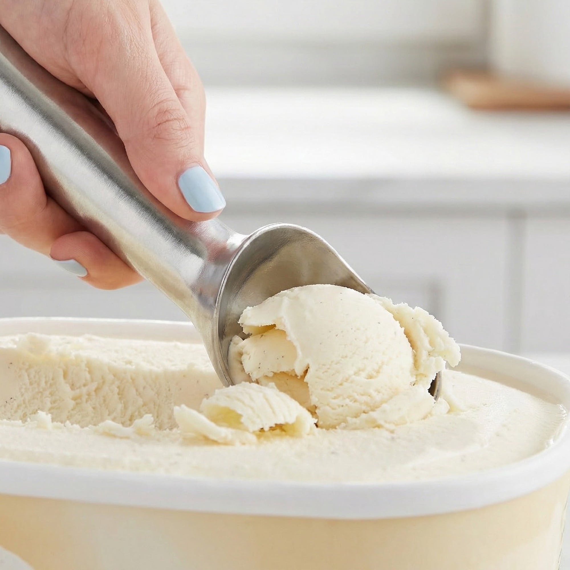 Unique Bargains Stainless Steel Ice Cream Scoop with Easy Release Silver 2.8in