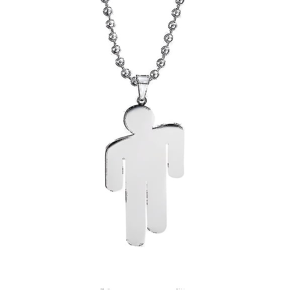 DESIGNICE Stainless Steel Pendant Necklace, Necklace, Stainless Steel Couple Pendant Necklace, Silver, 1pc