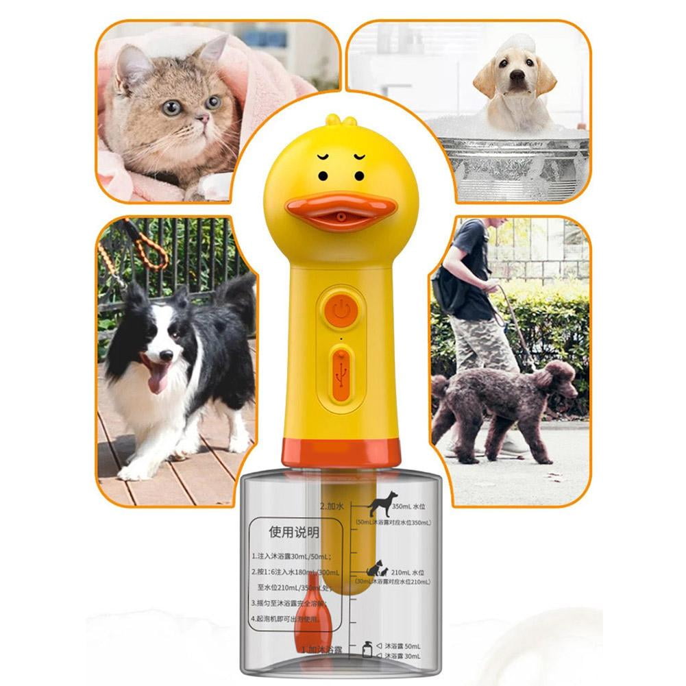 Little Yellow Duck Automatic Pet Foam Machine, USB Rechargeable Soap Dispenser for Dog and Cat Cleaning, Fully Automatic