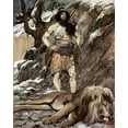 thumbnail image 2 of Tissot, James 15x18 Black Ornate Wood Framed with Double Matting Museum Art Print Titled - Benaiah, Who Slew The Lion, 2 of 4
