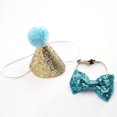 thumbnail image 1 of SM Pet Birthday Party Hat Set - Blue, 2-Piece, Cute Bowknot Design with Adjustable Rope, 1 of 4