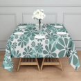 thumbnail image 3 of Teal Daisy Flower Pattern Square Tablecloth,Waterproof Square Table Cover,Wipeable Spillproof Washable Table Cover for Home Kitchen Party Decor 52"x52"(132x132cm), 3 of 6