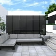 thumbnail image 5 of 72"x47" Outdoor Privacy Screen with Stand Metal Balcony Decorative Screen,Black, 5 of 7