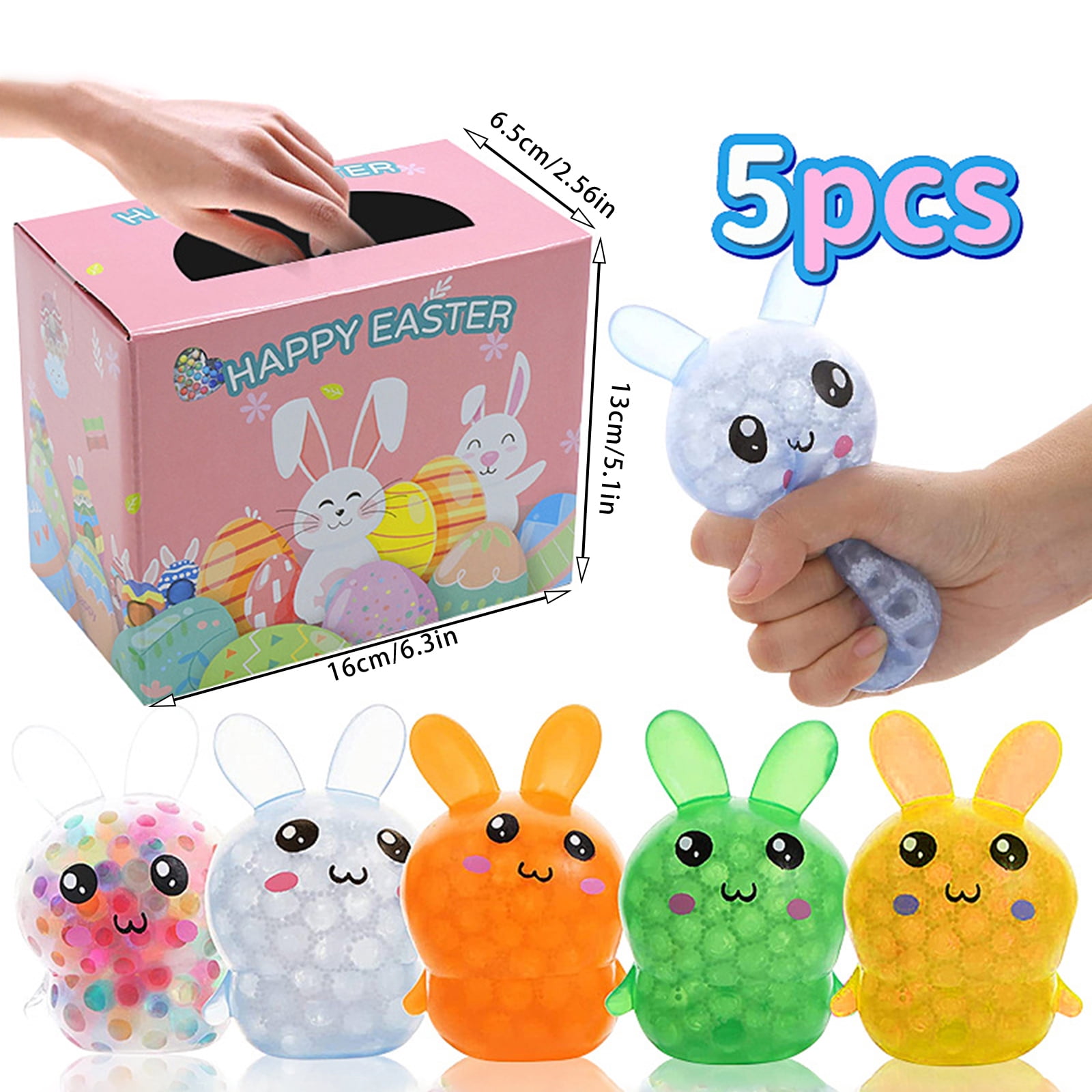 Easter Bunny Sugar Stress Relief Squishies Jumbo Slow Rising Kawaii Scent Squishies Sparkling Bunny Sugar Stress Relief Squeeze Toys for Adults,-5PC(Colorful-Bunny).