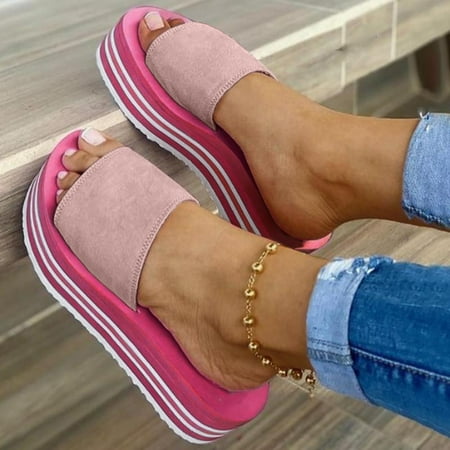 

Aayomet Womens House Slippers Color Foot Women s Casual Slippers Large Sandals And Fashion Platform Size Women s slipper Pink 7.5