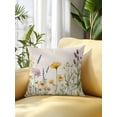 thumbnail image 2 of Outdoor Pillows Waterproof, Yellow Spring Floral Bedding Throw Pillows with Insert for Couch Sofa Bed, Summer Flowers Botanical Rustic 18x18 Inch Pillowcases Decorative Camping Patio Pillow Set of 1, 2 of 8