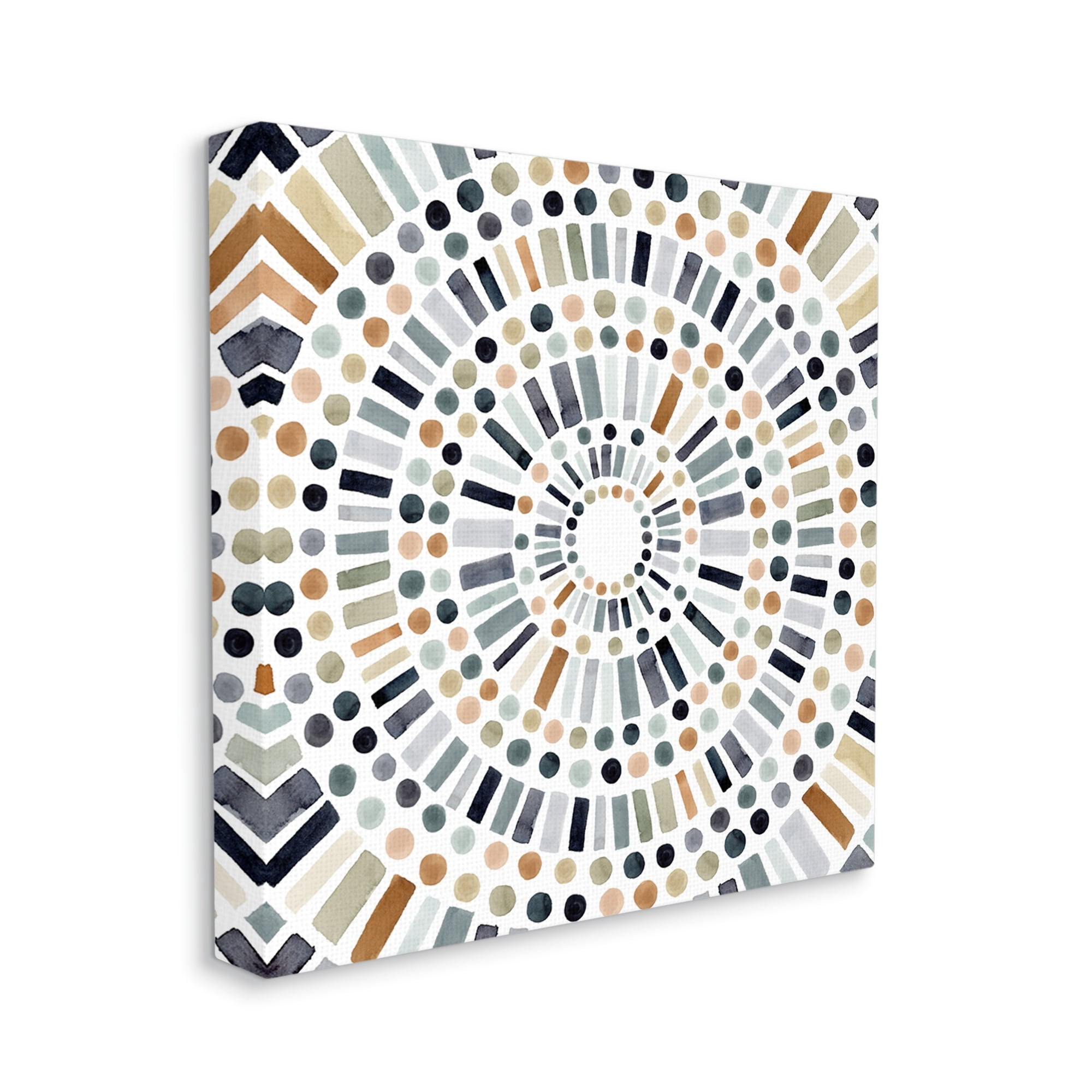 Stupell Industries Bold Rustic Abstract Mosaic Circle Pattern Illustration Modern Painting Gallery-Wrapped Canvas Print Wall Art, 30 x 30, Design by Victoria Barnes