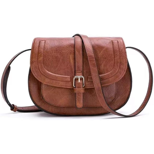 LHSHID Shoulder Bag for Women Leather Crossbody Purse Retro Satchel Handbag Lightweight Pocketbook