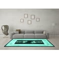thumbnail image 3 of Ahgly Company Indoor Rectangle Oriental Turquoise Blue Asian Inspired Area Rugs, 2' x 5', 3 of 4