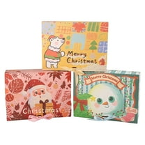 12 Packs Of Christmas Theme Pattern Gift Boxes With Lids, Foldable Gift Wrap Boxes With Ribbon Hard Cardboard (4 Pcs Per Style)