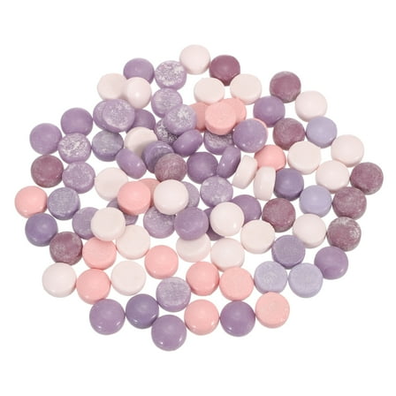 Uxcell 200g Round Mosaic Tiles 0.47" Iridescent Mosaic Glass Pieces for DIY Home Decoration Purple Pink Multicolored
