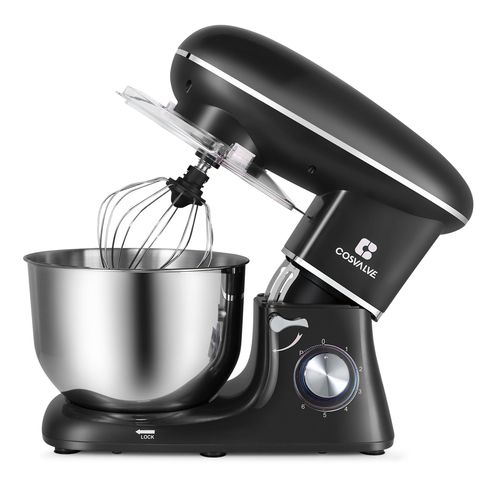 Electric Stand Mixer, 8.5 QT Stand Mixer for Kitchen, 6-Speed Tilt-Head Food Mixer, Electric Standing Mixer with Dough Hook Wire Whip Beater, Professional Cake Mixer Machine, Black, A5006 - Walmart.com