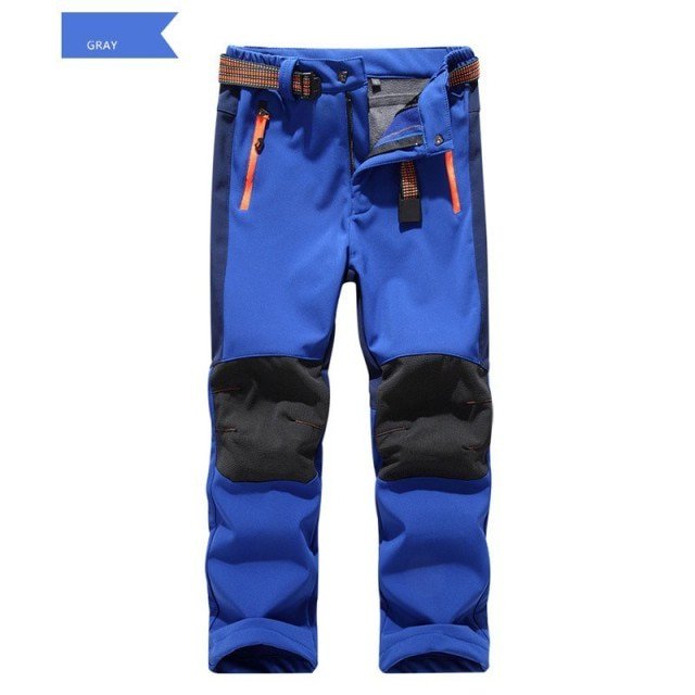 AAMILIFE Boys Sweatpants Outdoor Hiking Soft Shell Windproof Waterproof Snow Ski Pants Warm Insulated Trousers