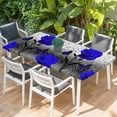 thumbnail image 2 of Blue Rose Table Cloths for 4 Foot Rectangle Tables, Flower Raindrops Butterfly Grey Art Patio Waterproof Elastic Fitted Tablecloths, Washable Rectangular Table Cover for Camping, 2 of 8
