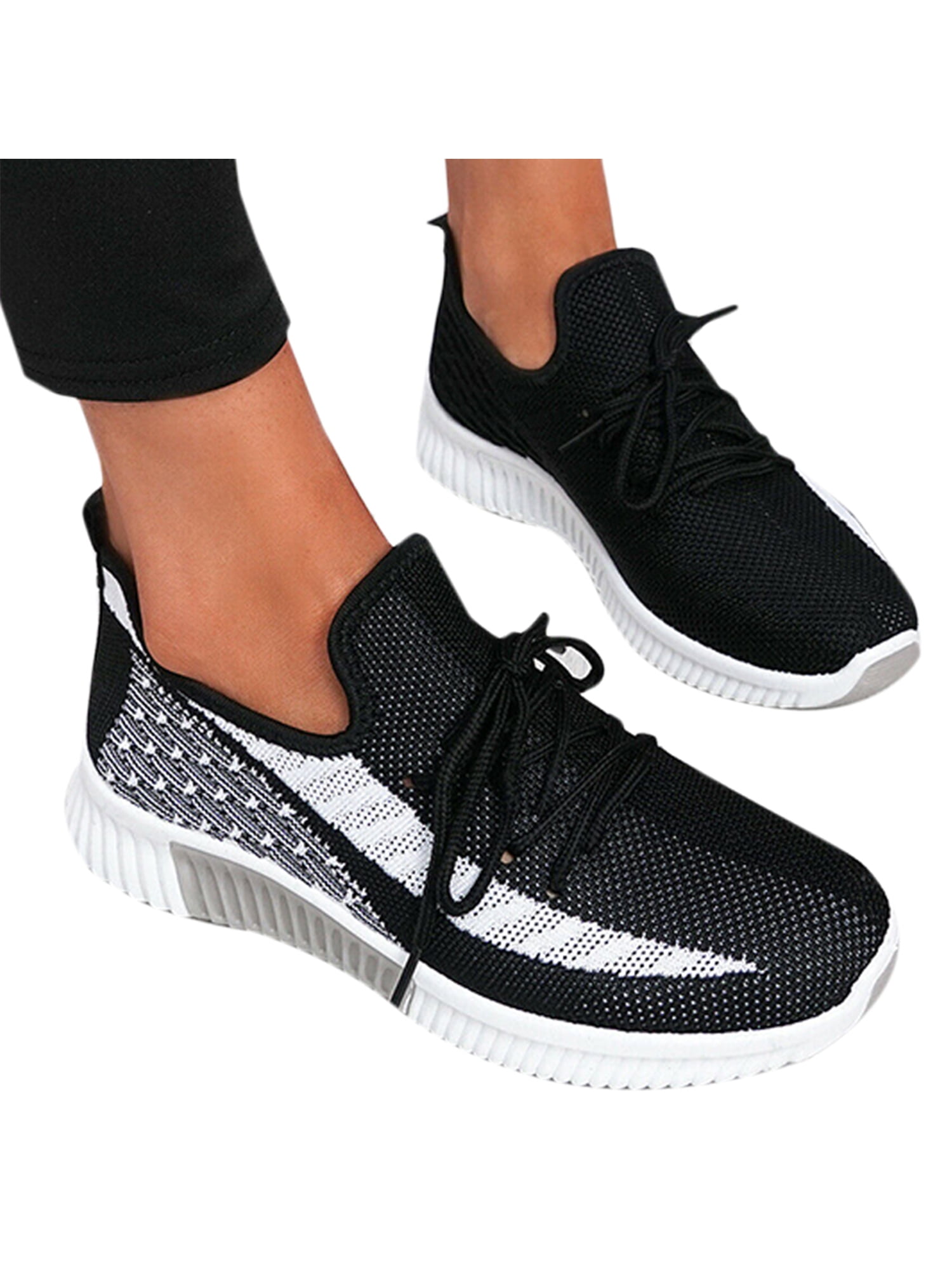 WOMENS LADIES TRAINERS LACE UP SPORT SNEAKERS CASUAL RUNNING FITNESS SHOES SIZE 