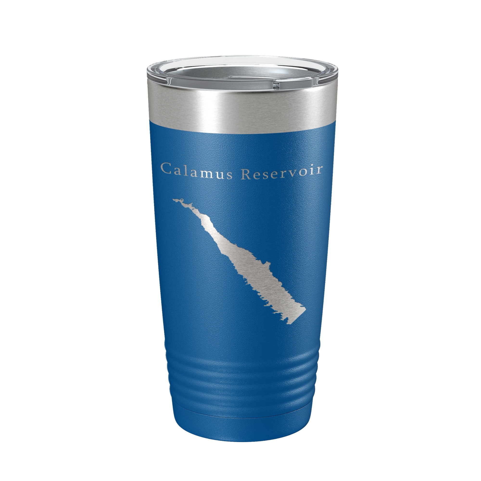 Calamus Reservoir Tumbler Lake Map Travel Mug Insulated Laser Engraved