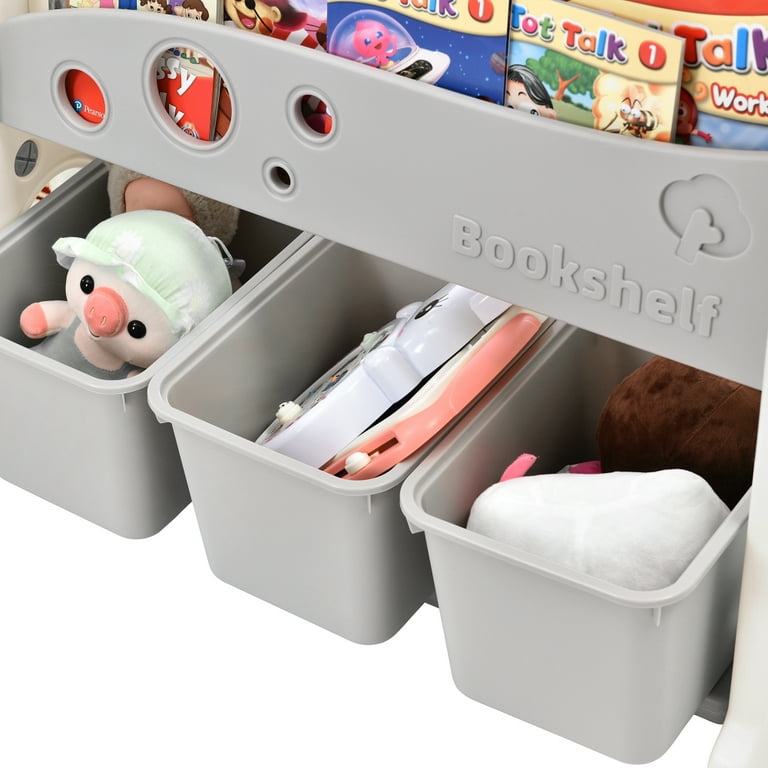 Kids Toy Storage Organizer 9 Storage Bins Box with Shelf Rack Playroom  Bedroom